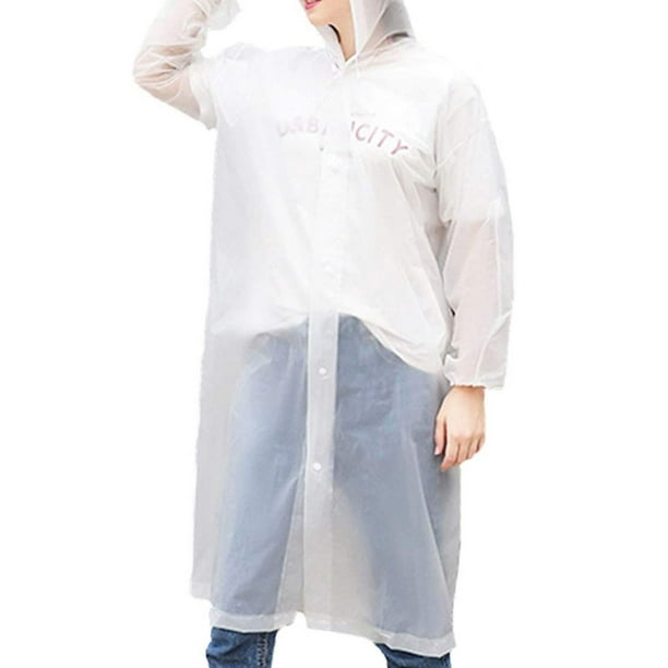 Raincoat Waterproof Hooded Rain Coat Cover Womens Mens Rainwear Poncho Jacket 